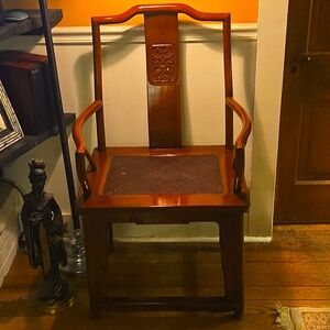 Imported Hand-Made Mid-Cent. Ming Dynasty Style Teakwood Huanghuali Throne Chair